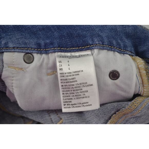 American Eagle Outtfiters Size 4 Blue Denim Short Cut offs Daisy Dukes - Picture 12 of 12